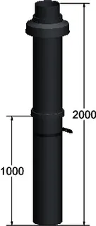 Wolf konz.Dachdurchführung DN 160/186 ohne Zuluft, Nr. 2651345