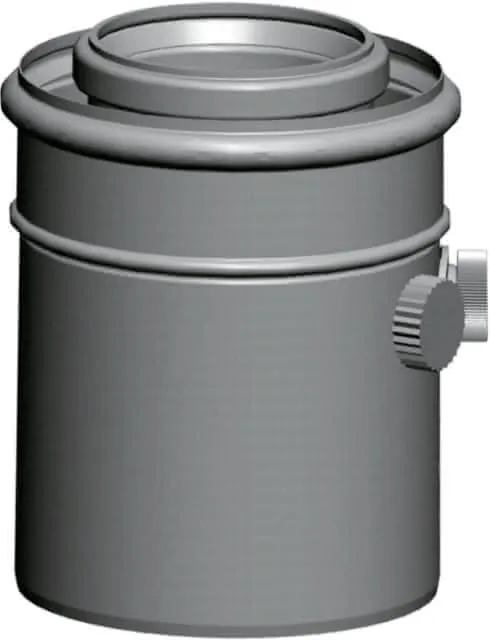Wolf Anschluß-Adapter DN80/125 mit Meß- stutzen 0,15m lang,weiß steckbar,2651488