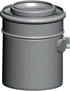 Wolf Anschluß-Adapter DN80/125 mit Meß- stutzen 0,15m lang,weiß steckbar,2651488