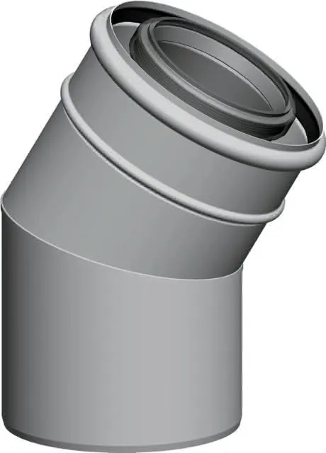 Wolf Bogen 15Gr.Luft-/Abgasrohr DN60/100 weiß steckbar, Nr. 2651757