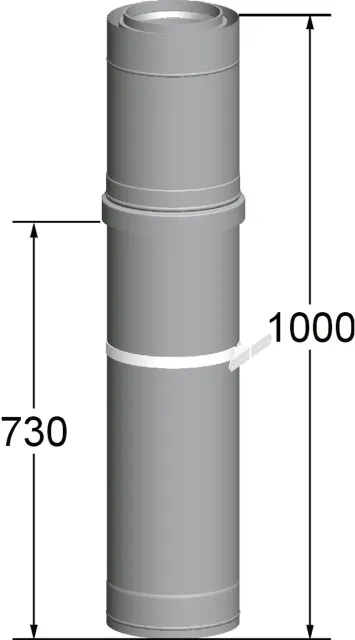 Wolf Dachdurchführung DN200/300 L:1000mm für Luft-/Abgasrohr, aus Edelstahl/PP