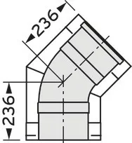 Vaillant Bogen 45 Grad DN 300/200 Edelstahl für Abgassystem Fassade DN 200
