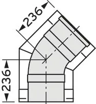 Vaillant Bogen 45 Grad DN 300/200 Edelstahl für Abgassystem Fassade DN 200
