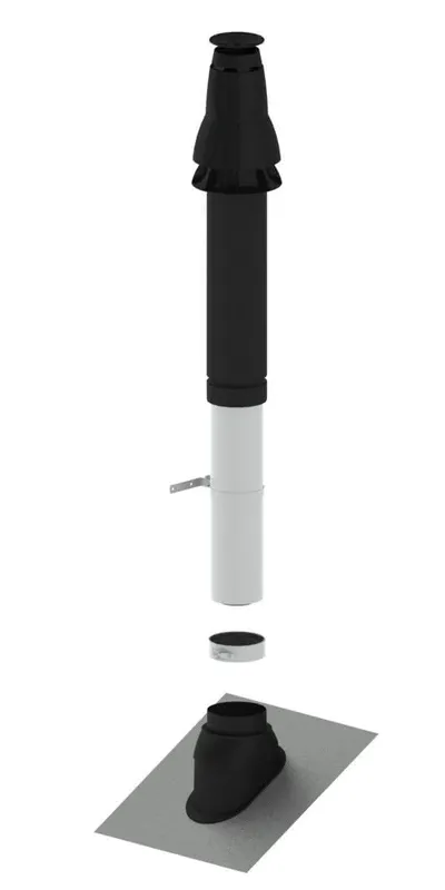 De Dietrich Bausatz RUD2, DN 80/125 Schrägdach, anthrazit, Nr. W 01303