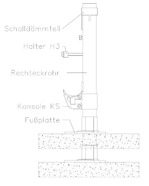 Zehnder Standkonsole STF 3 zum Anschrauben 610mm, Nr. 721061