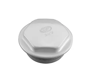 Zehnder Blindstopfen für 2-Säuler Rechtsgewinde 1", RAL 9016, 906001 – Bild 2