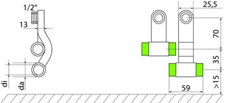HZ-Heizkörperanschluss 15/18 mm Löten zweiteilig z. Ausstemmen m. Springbogen – Bild 2