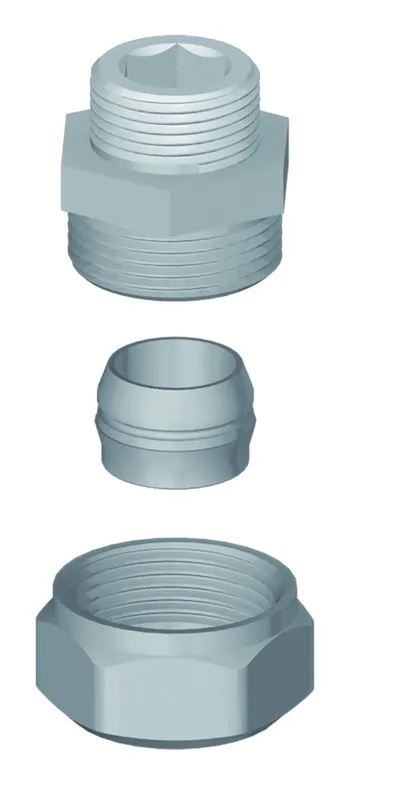 HZ-Klemmringverschraubung KVI 15 x 1/2" zw. HZ-AWA/ PBV u. Heizkörper m. 1/2" IG