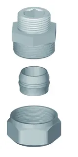 HZ-Klemmringverschraubung KVI 15 x 1/2" zw. HZ-AWA/ PBV u. Heizkörper m. 1/2" IG