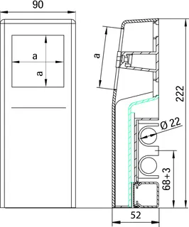 HZ-Steckdosencontainer 62 x 62 für SLL Weiß leer Ausschnittsöffnung 62x62 mm – Bild 2