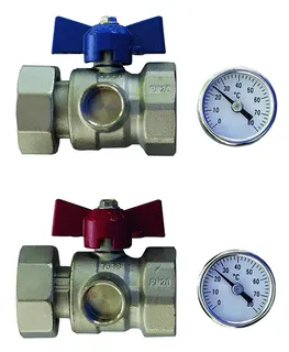 Schütz Kugelhahnset 1"IG/1"IG Überwurf- mutter mit Thermometer, Nr. 5004132