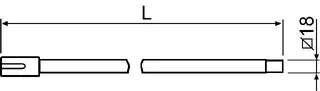 BEMM Nippelstange, L = 1150 mm Vierkant 18 mm – Bild 2