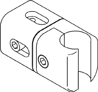 BEMM Befestigungssatz 1-fach, 50 mm für Rundrohr D 25 mm, Weiß 9016