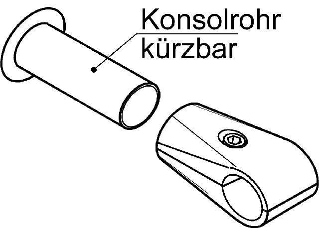 BEMM Konsole f. spez.Wandabst. 60-105 mm f. 25 mm Rundrohr, Weiss 9016