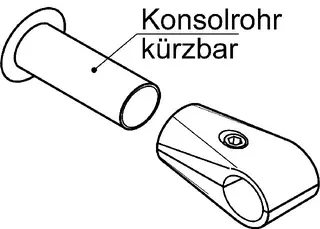 BEMM Konsole f. spez.Wandabst. 60-105 mm f. 25 mm Rundrohr, Weiss 9016