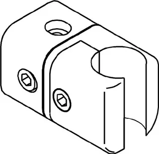 BEMM Befestigung, 1-fach, 40 mm für Rundrohr D 25 mm, Weiss 9016 – Bild 2