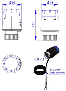 comfort-Stellantrieb strawatherm 24V Nr. 55-005077CBS – Bild 2