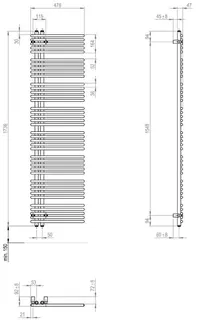 sanibel Designbadheizkörper S5 A16 BH 1736mm BL 478mm BT 47mm Farbkat. 1 – Bild 2