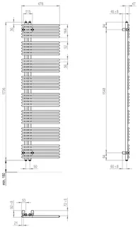 sanibel Designbadheizkörper S5 A16 BH 1736mm BL 478mm BT 47mm Farbkat. 2 – Bild 3