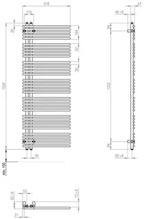 sanibel Designbadheizkörper S5 A16 BH 1520mm BL 578mm BT 47mm Farbkat. 2 – Bild 3
