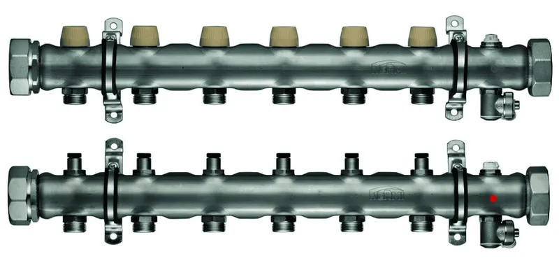 Kermi xnet IFH-Verteiler FI-19 für 19 Kreise, Baulänge 1670 mm