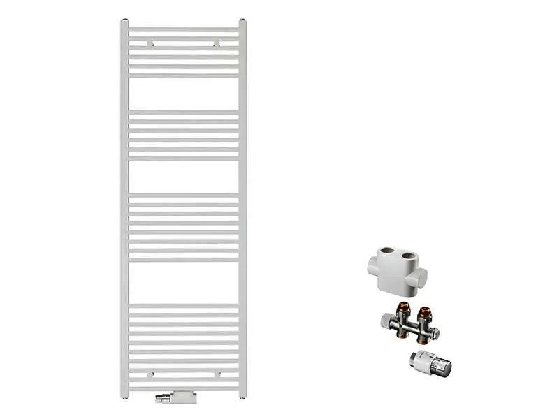 sanibel 1001-QuickSet Badheizkörper 50mm gerade BH 1300mm BL 500mm Durchgang weiß