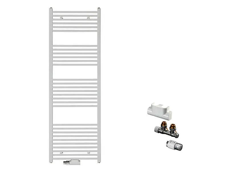 sanibel 1001-QuickSet Badheizkörper 50mm gerade BH 1500mm BL 500mm Eckform weiß