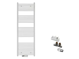 sanibel 1001-QuickSet Badheizkörper 50mm gerade BH 1300mm BL 500mm Eckform weiß