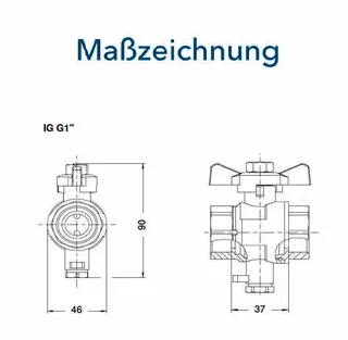 Spanner Spezial-Kugelhahn für Wärme- zähler 1" IG, Nr. 68505029 – Bild 3