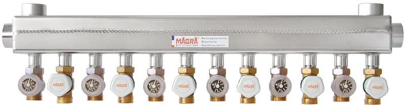 Magra Edelstahl-Heizkreisverteiler 60/60 f.8 Heizkreise +Abgleichvtl.,10240600817