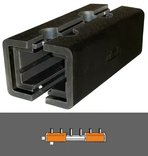 Magra PUblack Fertigisolierung f.200mm umschließt 2 Heizgruppen, 615708520020