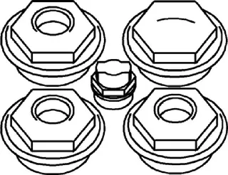BEMM Stopfenset 5/4x3/8 2 x R, 1 x blind, 1 x L, Weiß 9016 – Bild 2