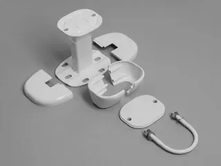 BEMM Hubkonsole Mera 125-175 mm für Mehrsäuler, weiß