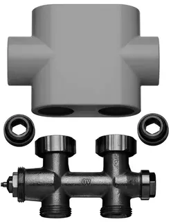 Kermi Ventilhahnblock Durchgang Blende weiß, Nr. ZV00400001