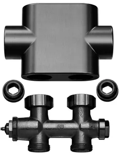 Kermi Ventilhahnblock Durchgang Blende Edelstahl-Optik, Nr. ZV00400003 – Bild 2