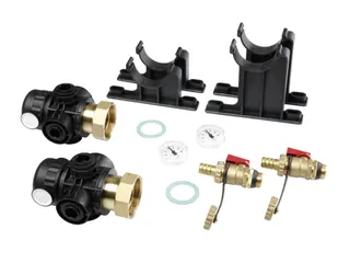 TECEfloor I-KST-HKV 1 1/2" Basismodul Verteiler inkl. KFE-Hahn und Wandhalter