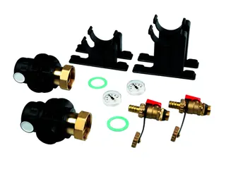 TECEfloor I-KST-HKV 1 1/2" Basismodul Verteiler inkl. KFE-Hahn und Wandhalter – Bild 2