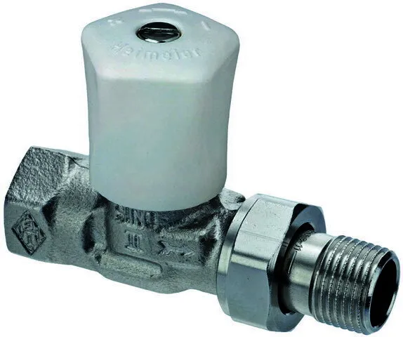 Heimeier Mikrotherm Regulierventil 3/8" Durchgang, Rotg.vernickelt 0122-01.500