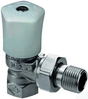 Heimeier Mikrotherm Regulierventil 11/4" Eck, Rotg.vernickelt 0121-05.500