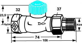 Heimeier Thermostatv.Unterteil f.Schwerkraft 3/4D 2242-03.000 – Bild 5