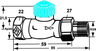 Heimeier Thermostatv.Unterteil f.Schwerkraft 3/8D 2242-01.000 – Bild 5