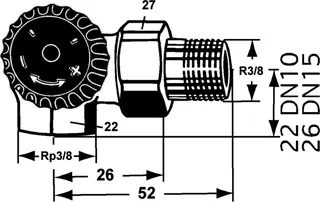 Heimeier TV-Unterteil Winkel- eckform 3/8"links, 2341-01.000 – Bild 5