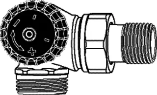 Heimeier TV-Unterteil 1/2" Winkeleckform links Schwerkraft, 3/4" AG, 2343-02.000 – Bild 3
