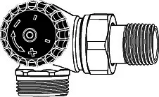 Heimeier TV-Unterteil 1/2" Winkeleckform links Schwerkraft, 3/4" AG, 2343-02.000 – Bild 4