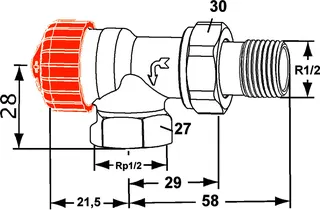 Heimeier Thermostat-Ventilunterteil Eclipse,umgek.Flußrichtung,Eck,DN15 – Bild 5