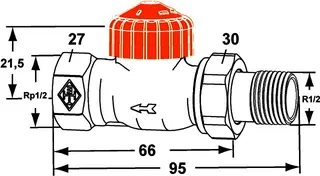 Heimeier Thermostat-Ventilunterteil Eclipse,umgek.Flußrichtung,Dg,DN15 – Bild 5
