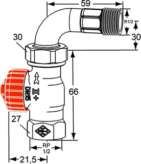 Heimeier Thermostat-Ventilunterteil Eclipse,Dg m.Bogenverschr.,DN15 – Bild 5