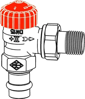 Heimeier Thermostat-Ventilunterteil Eclipse,Eck,DN15,Viega Press 15mm – Bild 3