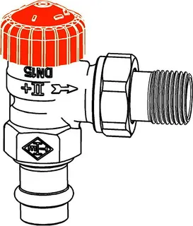 Heimeier Thermostat-Ventilunterteil Eclipse,Eck,DN15,Viega Press 15mm – Bild 4