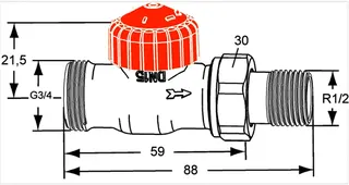 Heimeier Thermostat-Ventilunterteil Eclipse,Dg,DN15,AG 3/4", Nr.3936-02.000 – Bild 5